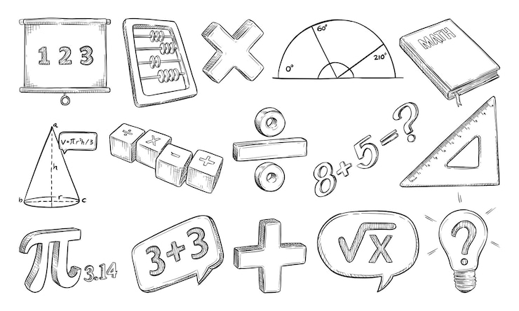 Vektor mathematik handgezeichnete sammlung