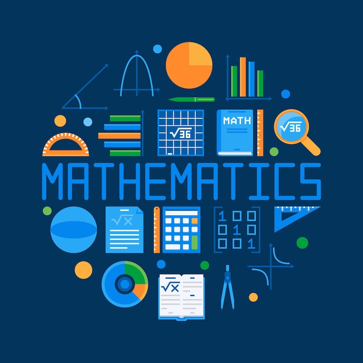Vektor mathematik kreisförmige flache illustration vektor-mathematik-banner