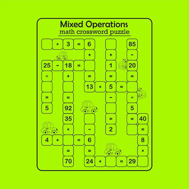 Mathematik-Puzzle-Arbeitsblätter für Kinder