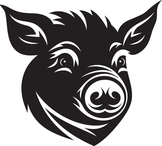 Vektor matte midnight stylish pig vector artschattige silhouetten dunkle schweine-illustration