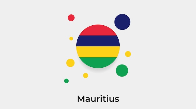 Mauritius flagge blase kreis runde form symbol vektor illustration