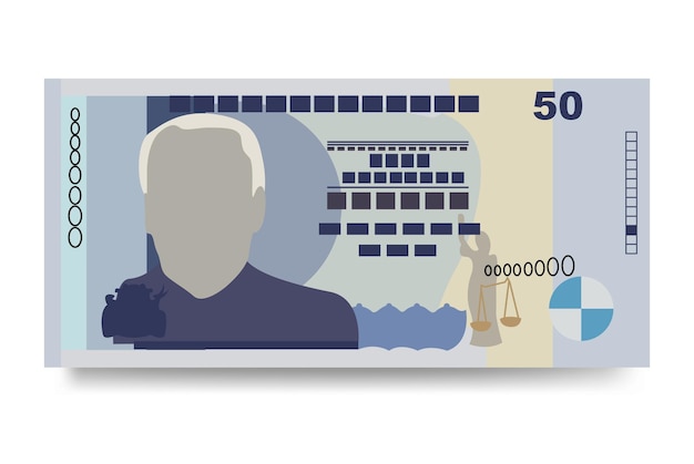 Vektor mauritius-rupie-vektor-illustration mauritius-geldsatz bündel banknoten papiergeld 50 mur