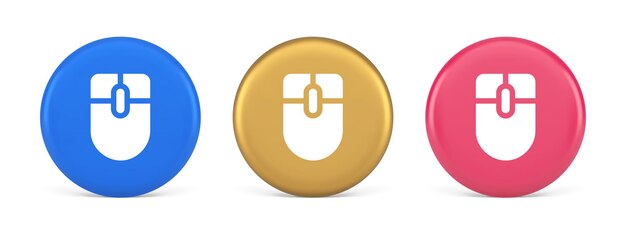 Maus-Computer-Scrollgerät-Cursor-Taste Klick-Steuerung Cyberspace-Schnittstelle 3D-Symbol