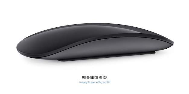 Maus für Computer schwarze Farbe auf weißem Hintergrund.