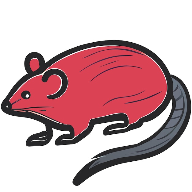 Maus, Ratte, Säugetier, Schädling, handgezeichnet, Cartoon-Aufkleber, Symbol, Konzept, isolierte Illustration