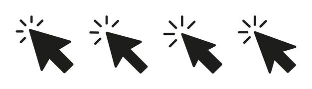 Mausklick-Cursor-Pfeil-Symbole