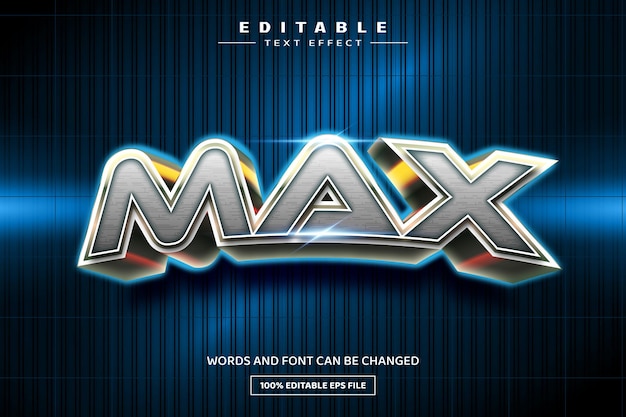 Max 3D bearbeitbare Texteffektvorlage