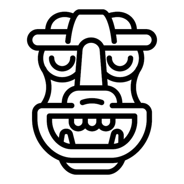 Maya-idolsymbol umriss maya-idol-vektor-symbol für webdesign isoliert auf weißem hintergrund