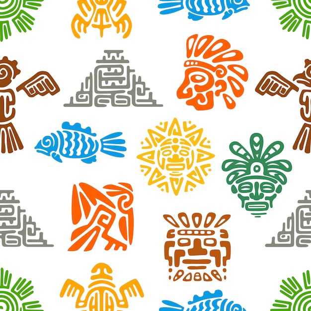 Maya-Zivilisation Aztekische Totems nahtloses Muster