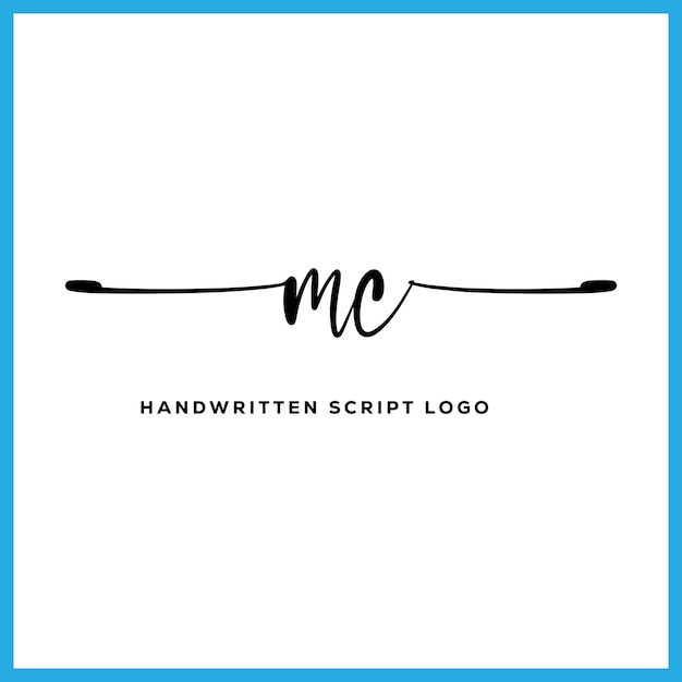Vektor mc handschrift unterschrift logo design mc brief immobilien schönheit fotografie brief logo