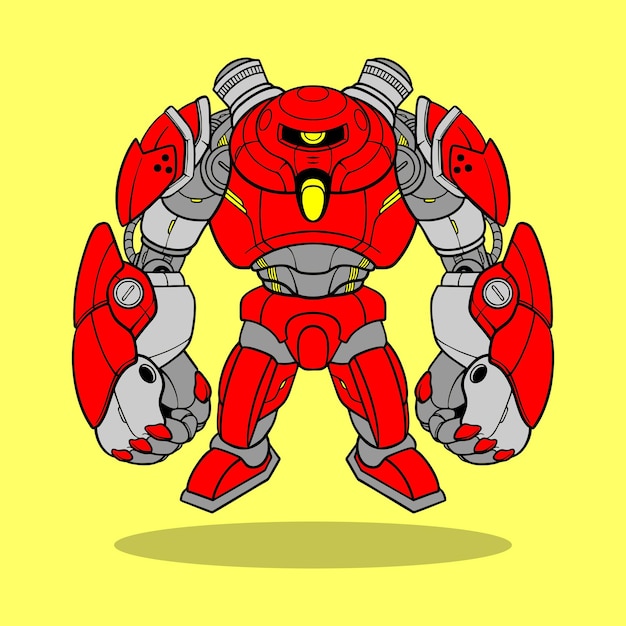 Mecha-Kampfroboter-Cartoon