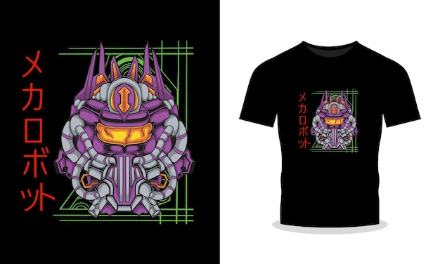 Mecha-roboter kann für t-shirt-design verwendet werden