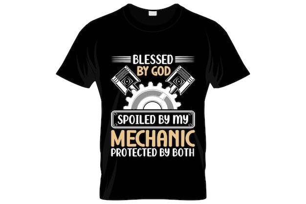 Vektor mechaniker-t-shirt-design oder mechaniker-poster-design oder mechaniker-shirt-design, zitate sagen