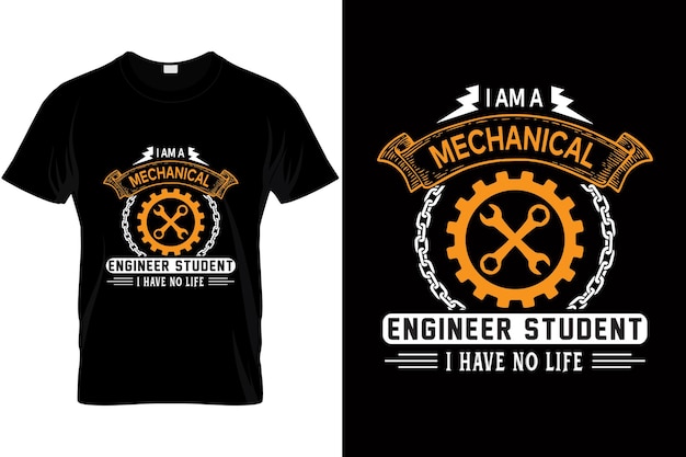 Vektor mechanisches t-shirt-design für ingenieur-liebhaber-t-shirt. maschinenbau