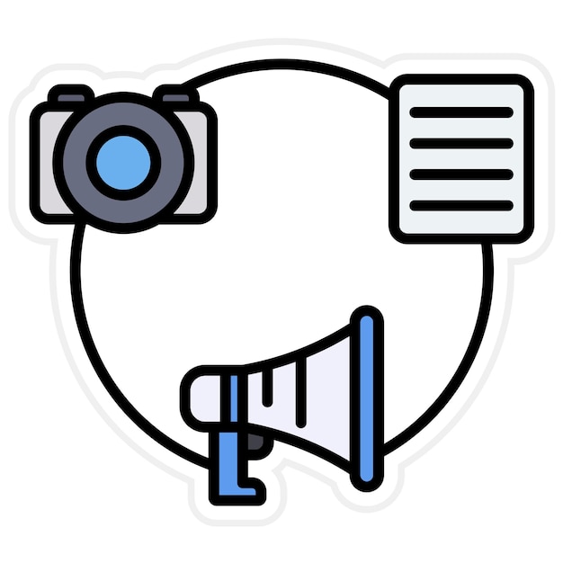 Media Liaison-Icon-Vektorbild kann für Medienagenturen verwendet werden