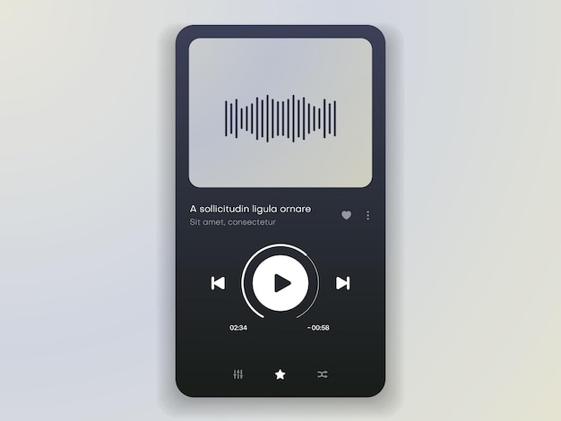 Media-Musik-Player-Schnittstelle isoliert auf weißem Hintergrund Multimedia-Frame-Vorlage Mockup live st