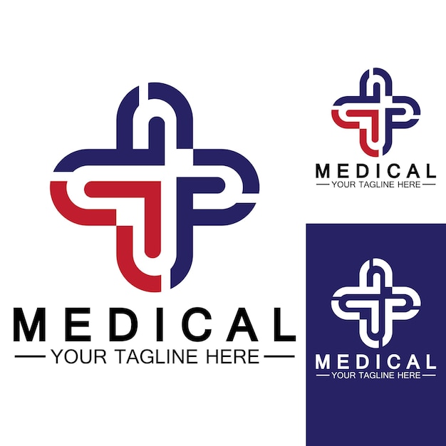 Medical cross und health pharmacy logo vektor vorlage