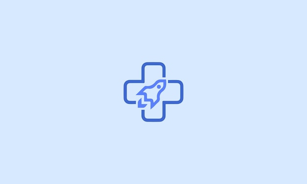 Medical cross und rocket-logo oder icon-design