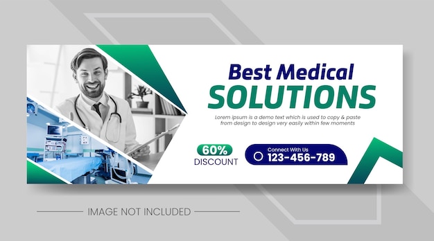 Vektor medical healthcare social media facebook timeline cover design oder instagram web banner vorlage