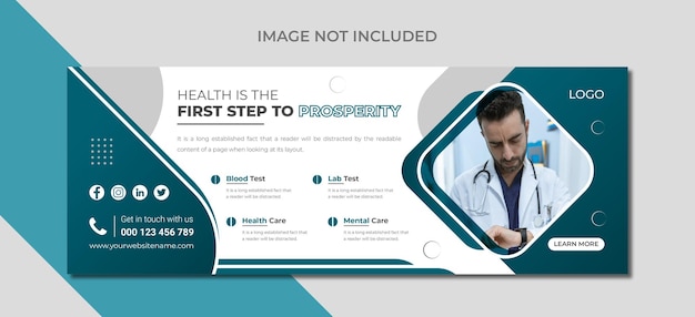 Medical social media header oder facebook-cover-design-vorlage