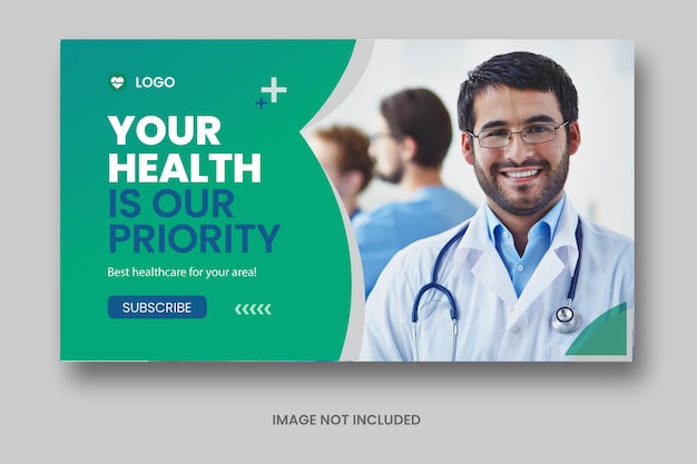 Medical Youtube Thumbnail und Webbanner-Vorlage Premium Vector