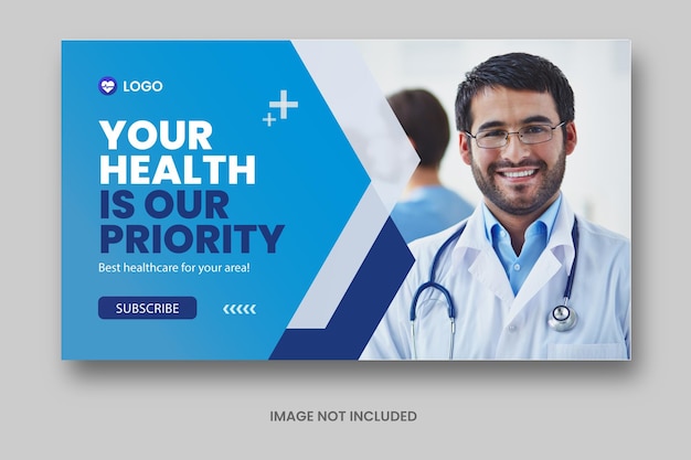 Medical Youtube Thumbnail und Webbanner-Vorlage Premium Vector