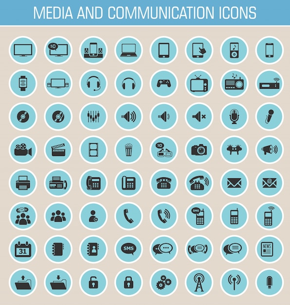 Medien und kommunikation symbole