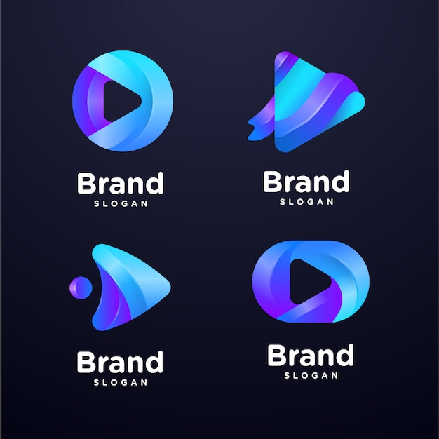 Vektor medienwiedergabe logo template collection