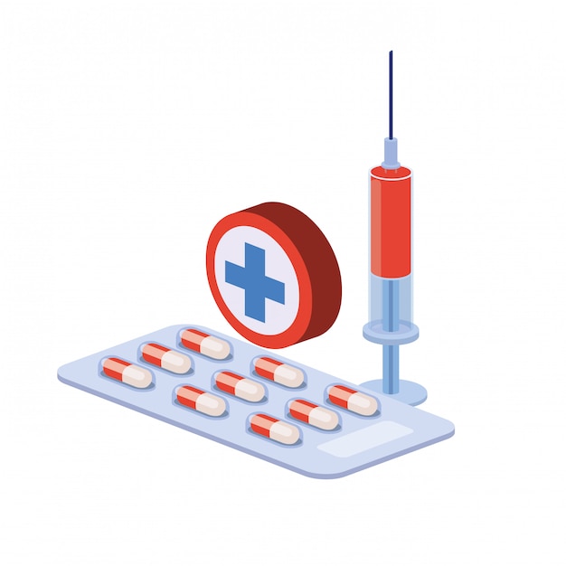 Medikamentendrogen auf weiß