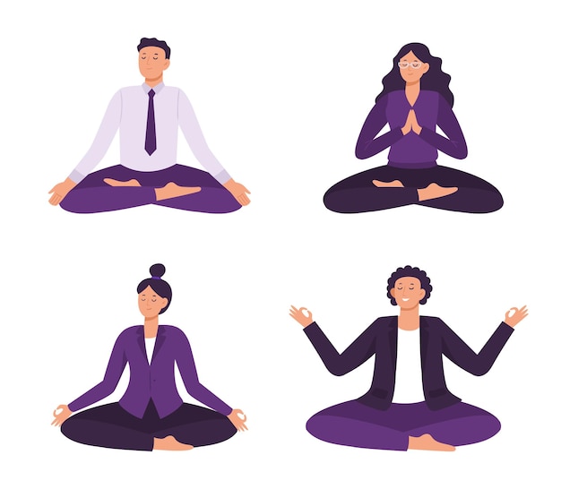Meditations- und Konzentrationskonzept für Yoga-Büroangestellte