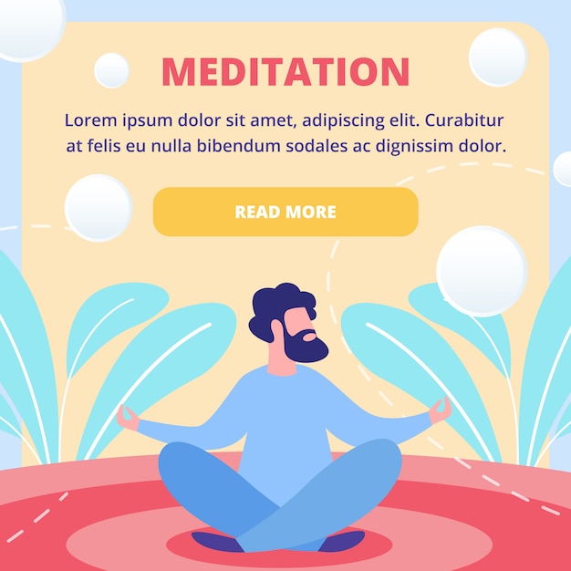 Meditationskurse flache webseitenvorlage