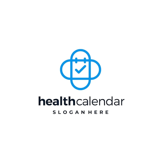 Medizinische gesundheit arzt kalender zeitplan lösungen logo design inspiration