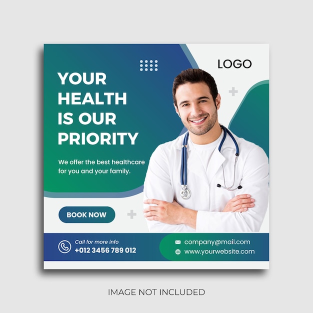 Medizinische Gesundheit Social Media Post Vorlage