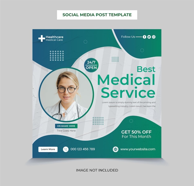 Medizinische gesundheit social media und instagram-post-banner-vorlage premium-vektor