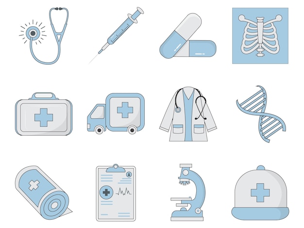 Vektor medizinische icons pack