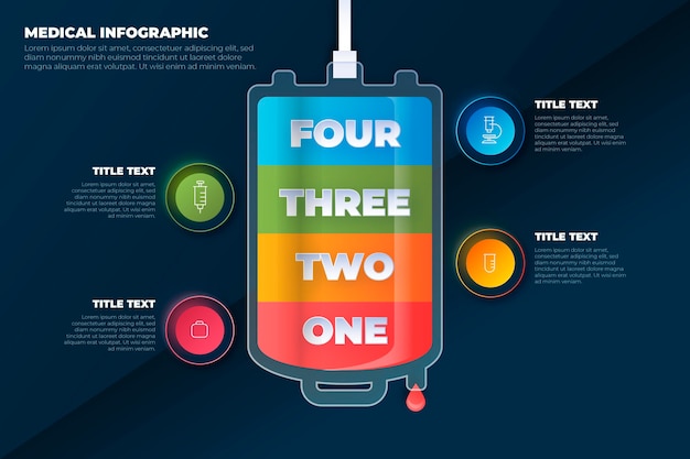 Medizinische infografiken mit farbverlauf