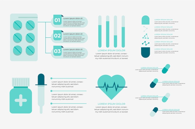 Medizinische infografiken mit flachem design