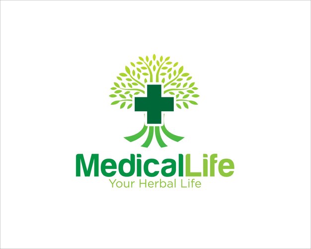 Vektor medizinische lebensbaum-logo-designs für gesundheitsdienstleistungen und naturgesundheit