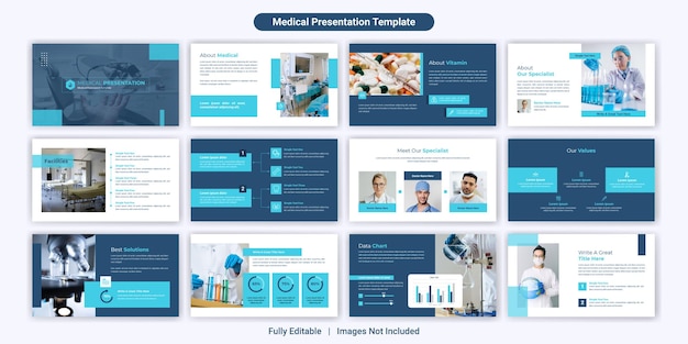 Medizinische powerpoint präsentationsfolien-vorlagen-design-set