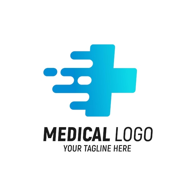 Medizinische schnelle Logo-Design-Vorlagen-Inspirations-Vektor-Illustration