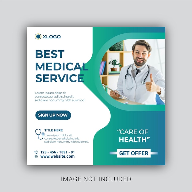 medizinische social media gesundheitswesen facebook instagram banner vektorpost