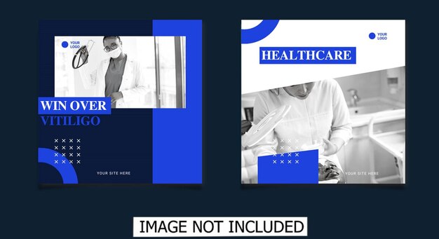 Vektor medizinische soziale medien postkarte vorlage