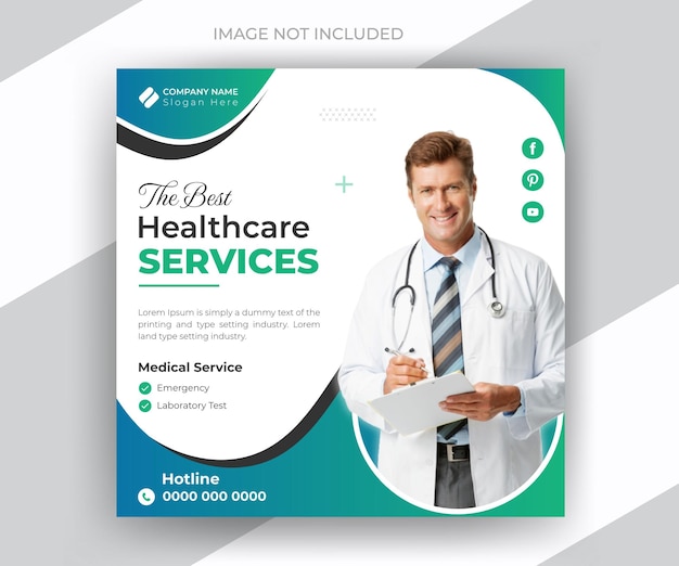 Medizinischer Gesundheitsberater und Klinik-Social-Media-Post-Web-Banner-Vorlage