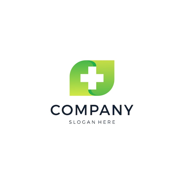 Vektor medizinisches cross leaf logo
