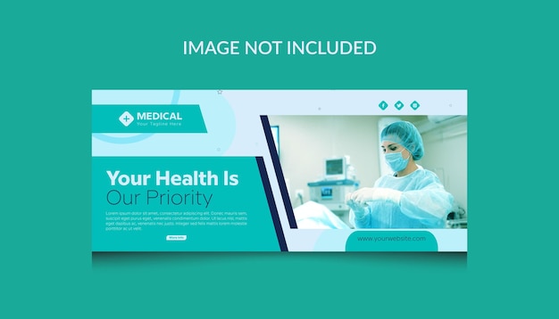 Vektor medizinisches facebook-thumbnail-design für das gesundheitswesen