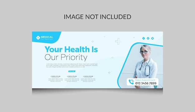 Vektor medizinisches facebook-thumbnail-design für das gesundheitswesen