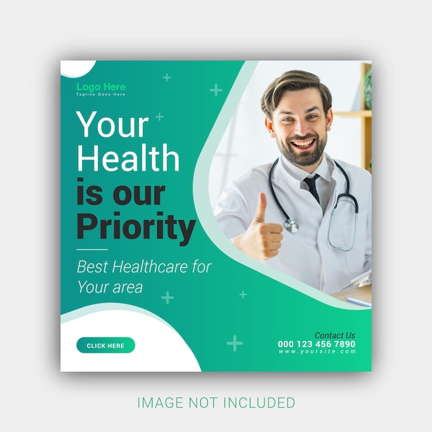 Medizinisches Gesundheitswesen Social Media Post Template Banner Design