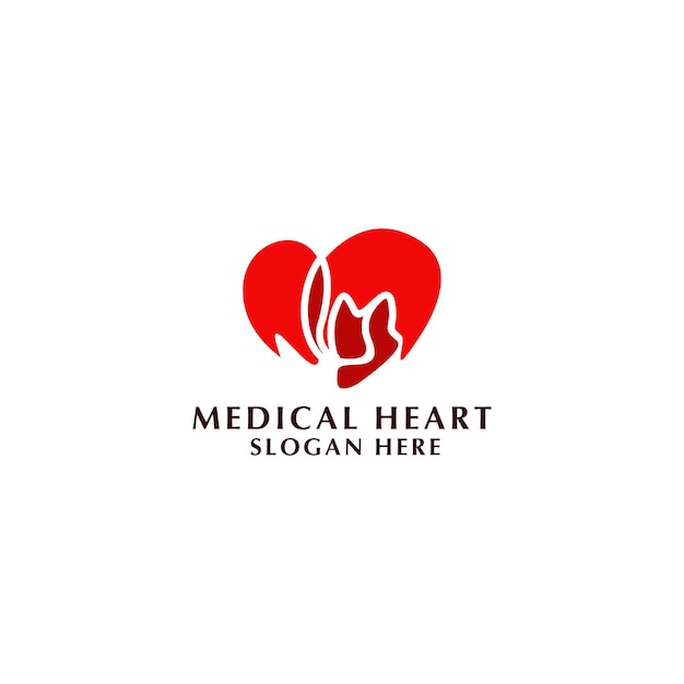 Medizinisches logo für das gesundheitswesen. blaues und rotes geometrisches lineares zeichen-gesundheitssymbol