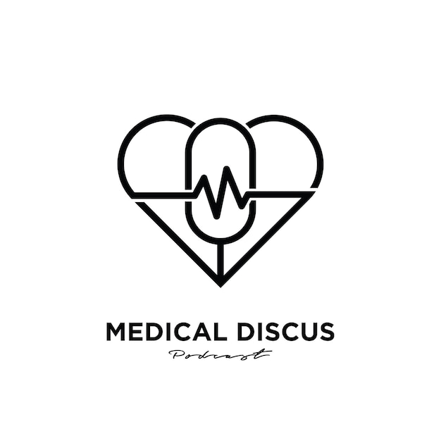 Medizinisches podcast-logo-symbol-illustrationsdesign für ärzte