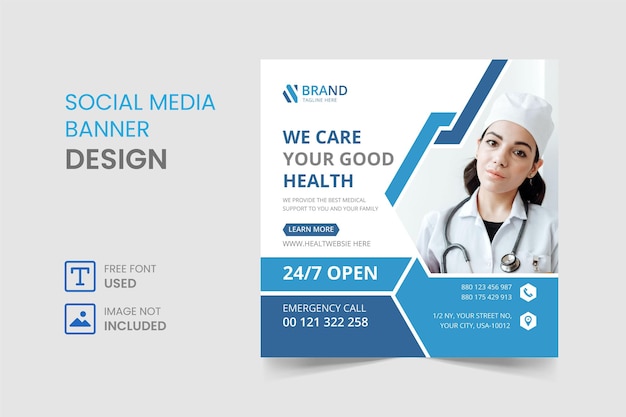 Medizinisches social-media-instagram-post-web-banner-design